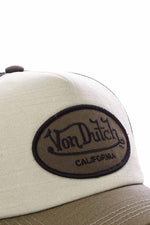 Brown and white trucker cap with logo - Image n°2