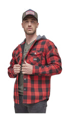 Men's red and black lumberjack overshirt - Image n°1