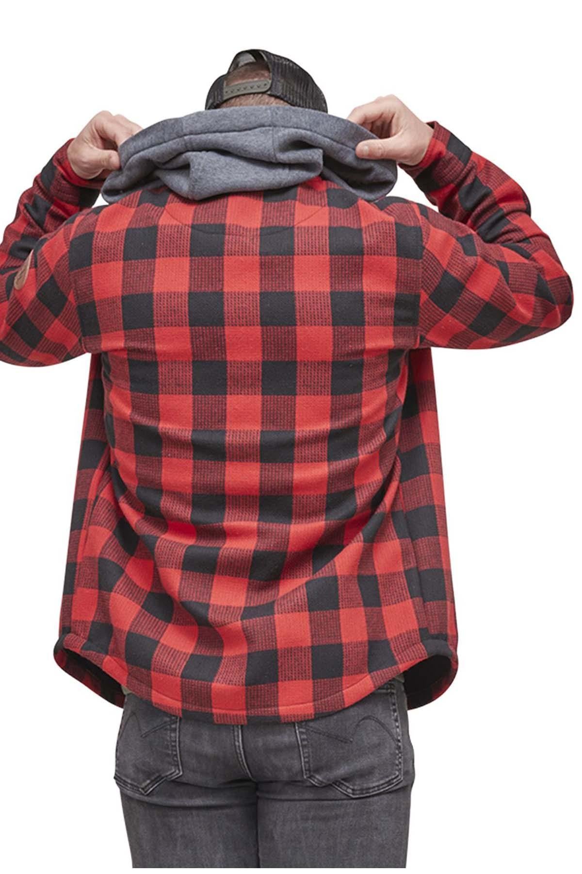 Men's red and black lumberjack overshirt - Image n°2