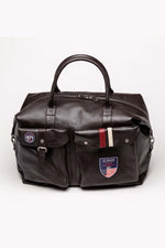 Dark brown leather travel bag for men - Image n°1