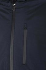 Textile parka with navy blue hood for men - Image n°8