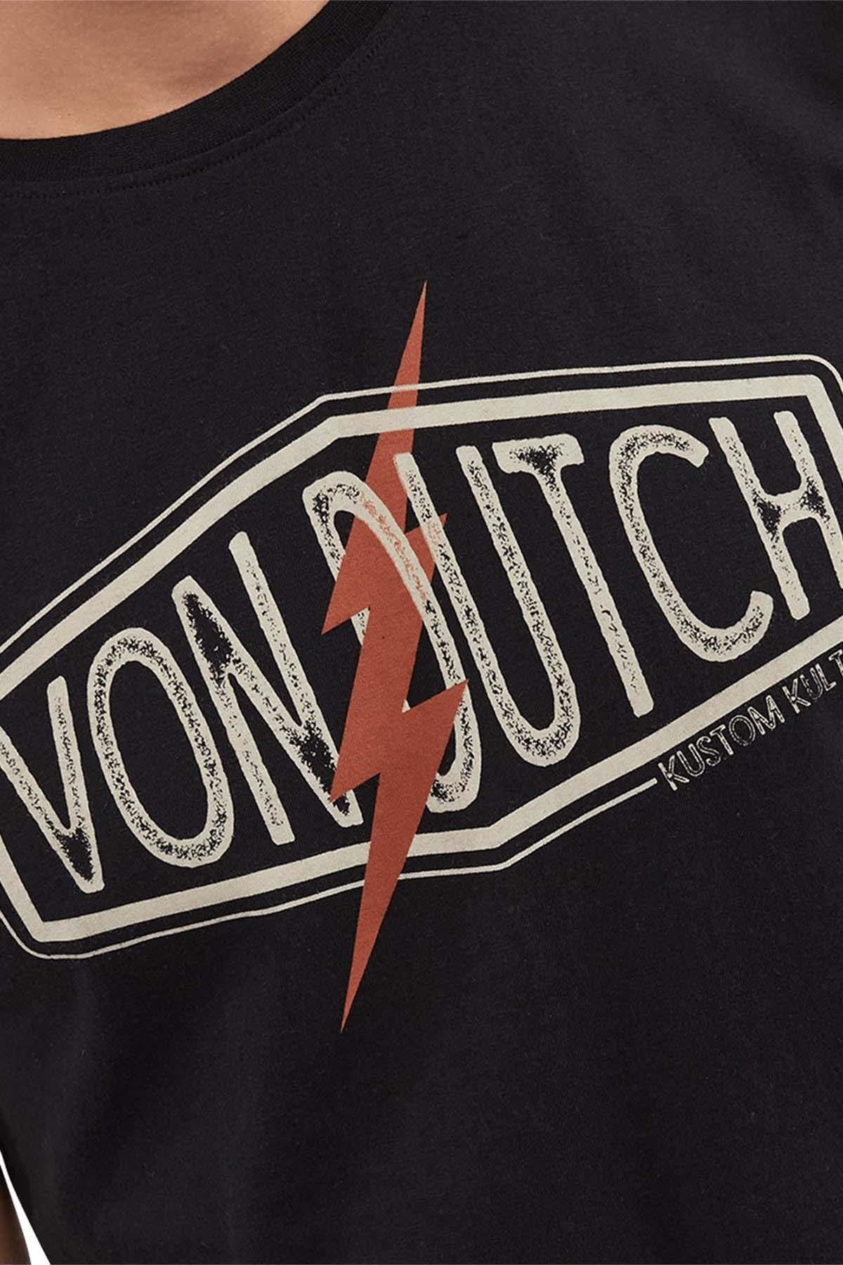 Men's black T-shirt with vintage logo - Image n°2