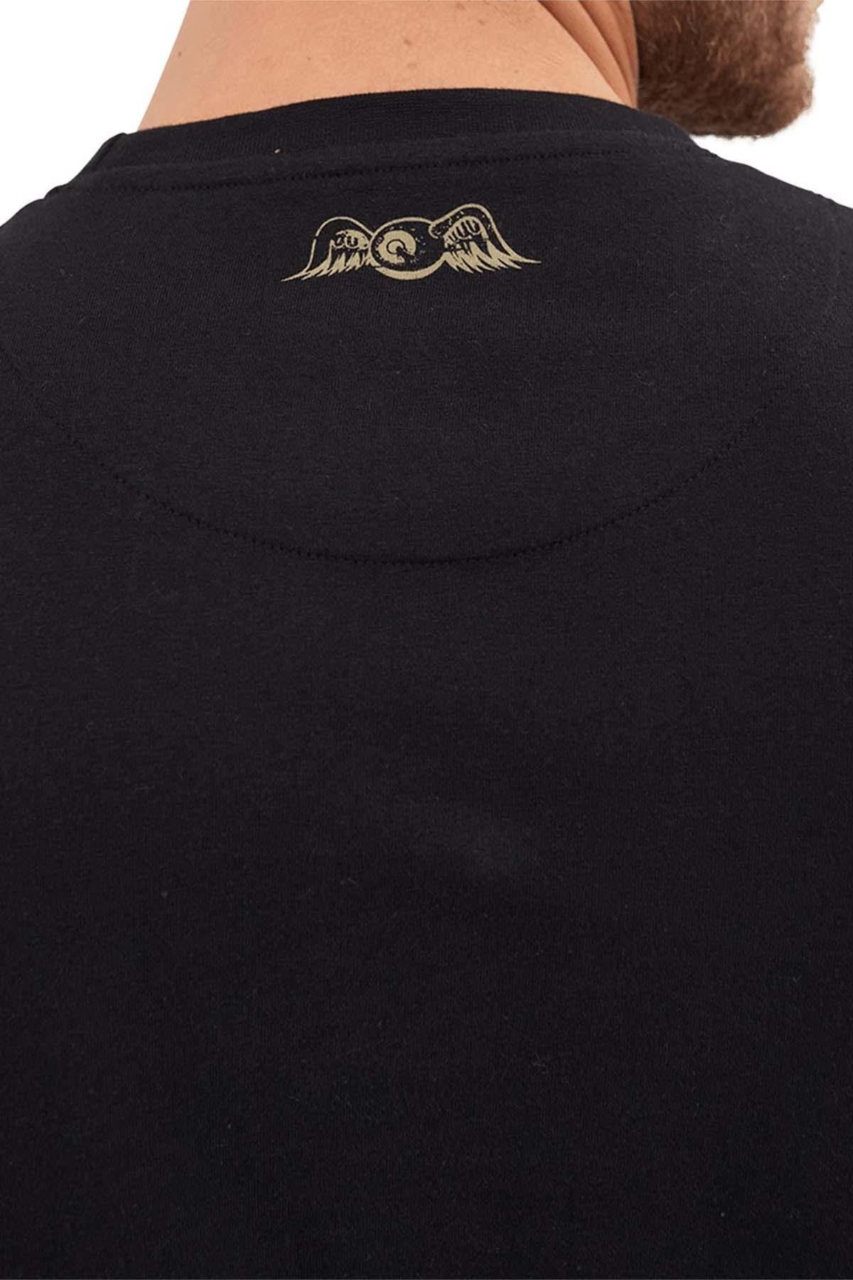Men's black T-shirt with vintage logo - Image n°3