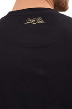 Men's black T-shirt with vintage logo - Image n°3