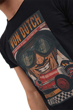 Men's black t-shirt with comic print - Image n°2