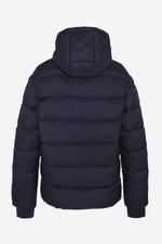 Navy blue recycled nylon down jacket - Image n°8