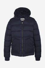 Navy blue recycled nylon down jacket - Image n°7