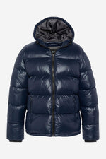 Men's navy blue nylon down jacket - Image n°7