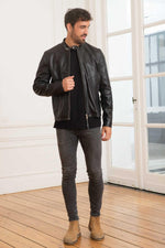 Supple lambskin, biker collar-Daytona's sleek black urban jacket. - Image n°2