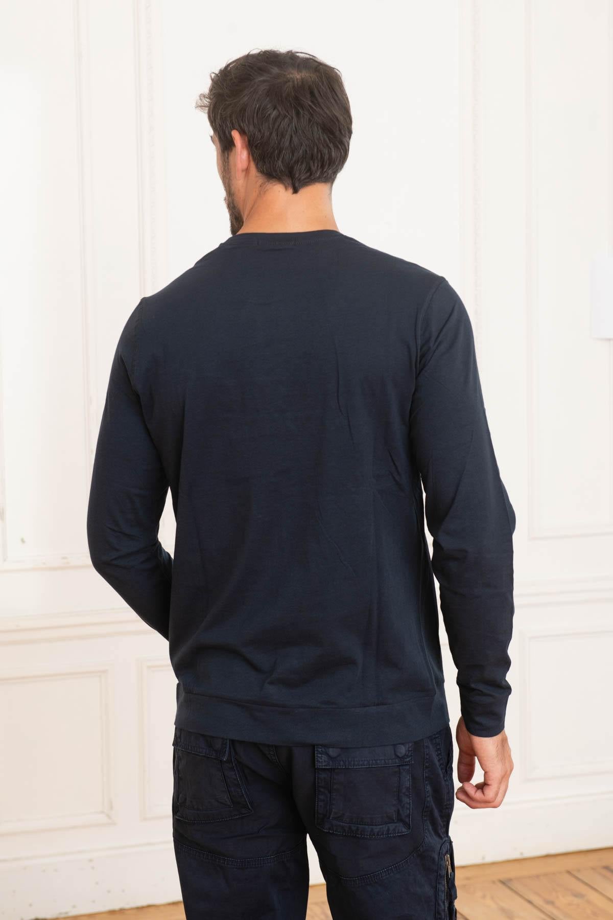 Aeronautica embroidered dark blue long-sleeved t-shirt - Image n°4
