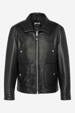 Schott's LC8100W23: black cowhide with snap pockets and vegan collar. - Image n°8