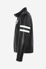 Black cowhide jacket by Schott-timeless moto design for daily wear. - Image n°8