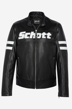 Black cowhide jacket by Schott-timeless moto design for daily wear. - Image n°6