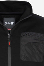 Black zipped sweatshirt with chest pocket - Image n°2