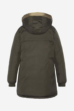 Reversible khaki and bronze nylon down jacket - Image n°12