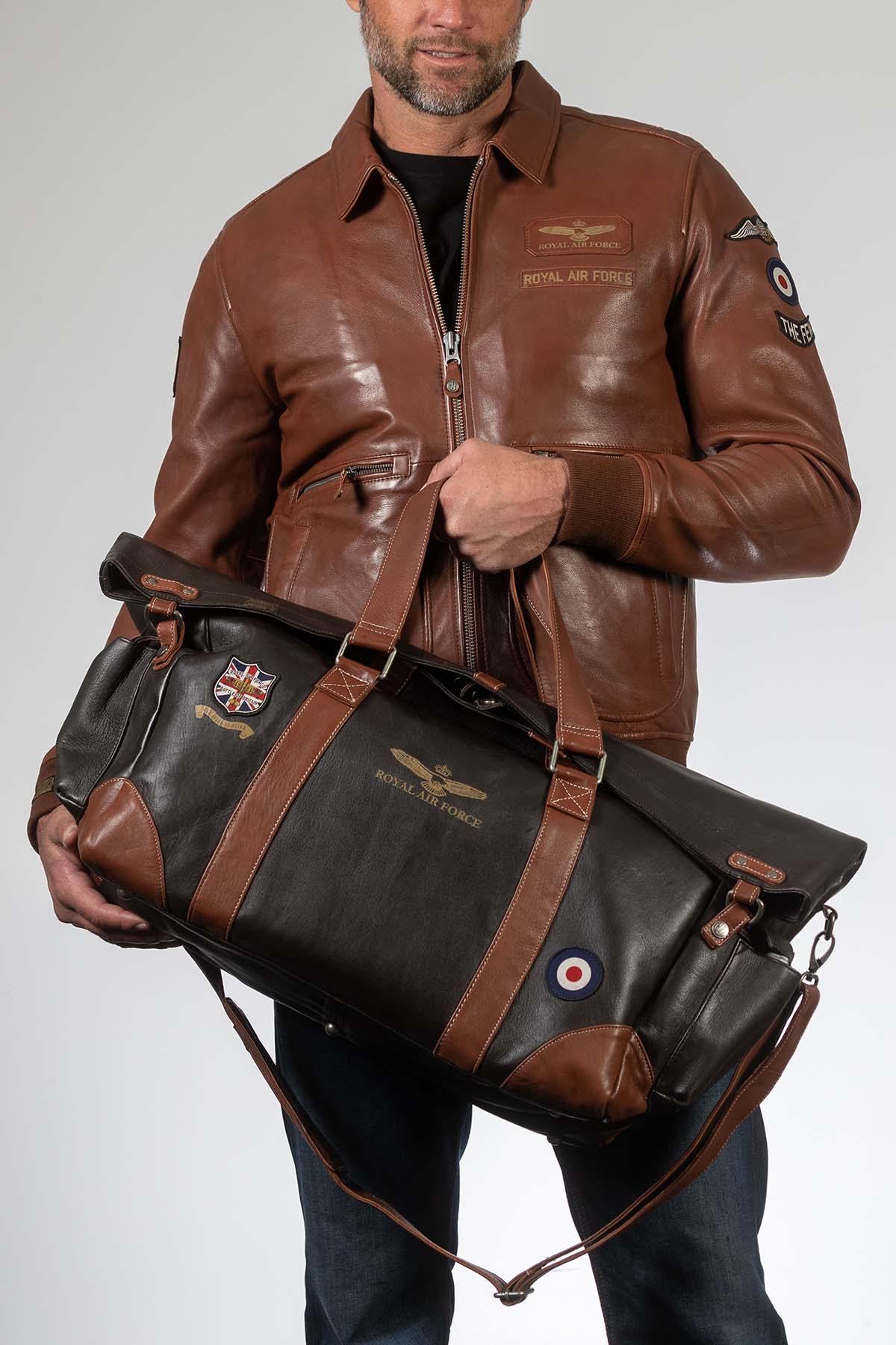 Dark brown 72h leather travel bag - Image n°1