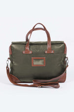 Dark khaki leather aviator-style shoulder bag - Image n°3