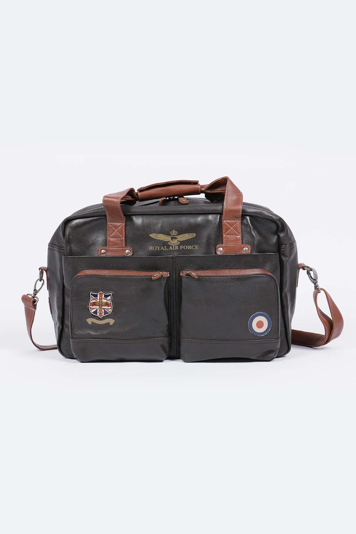 Dark brown leather travel bag - Image n°2