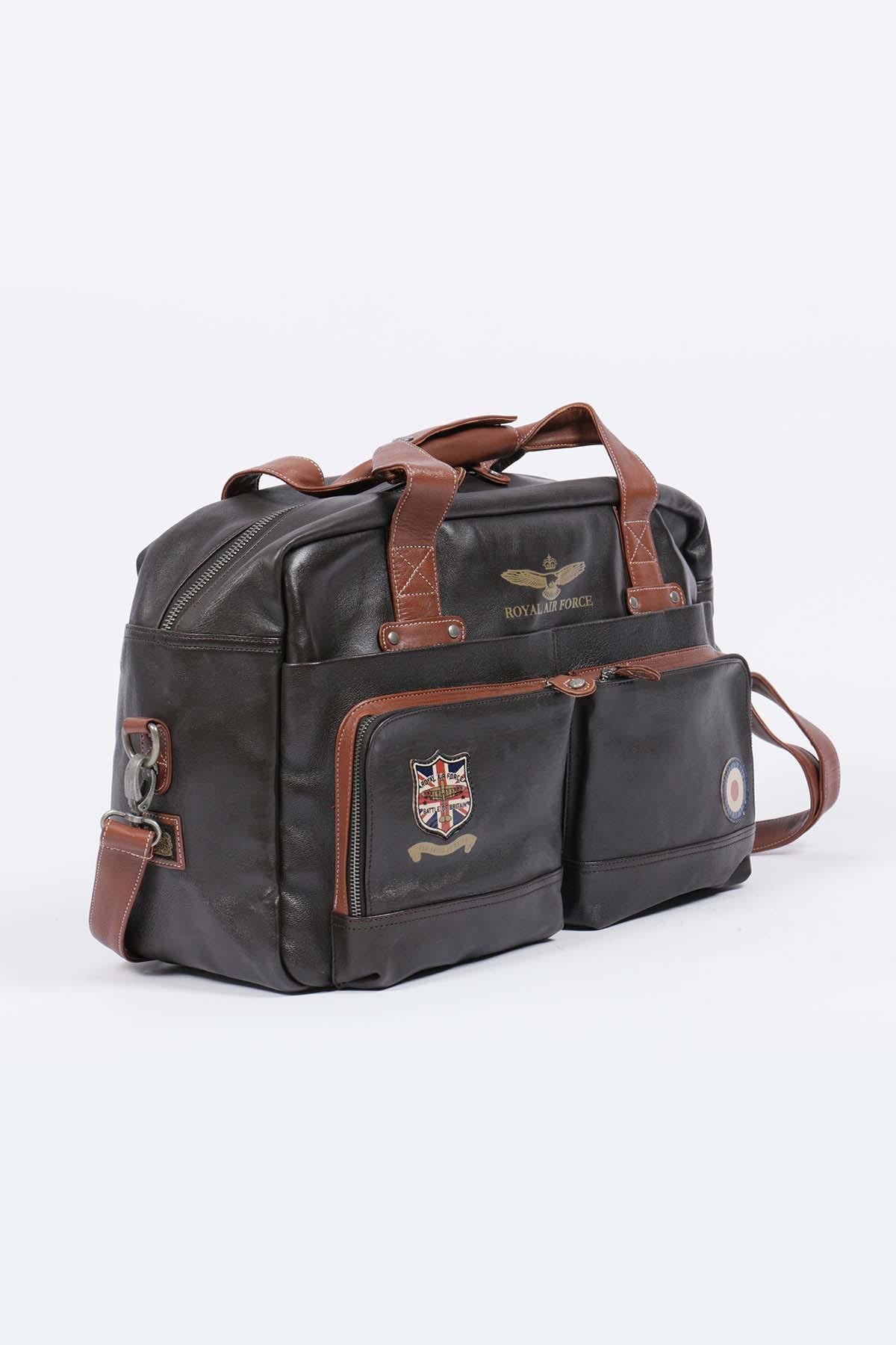 Dark brown leather travel bag - Image n°5