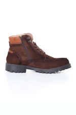Men's brown velvet-look leather boots - Image n°5