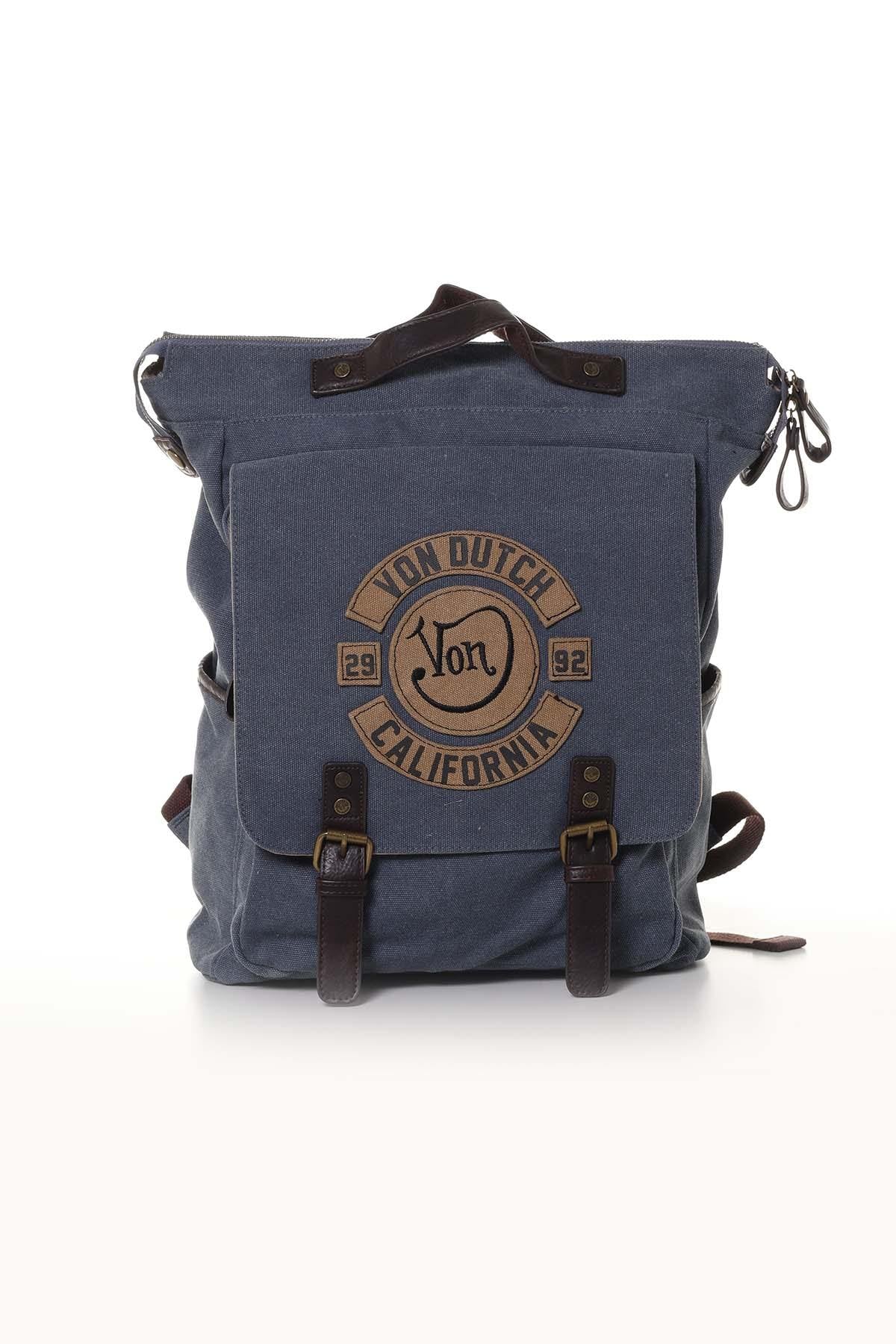 Blue vintage style backpack - Image n°1