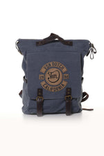 Blue vintage style backpack - Image n°1