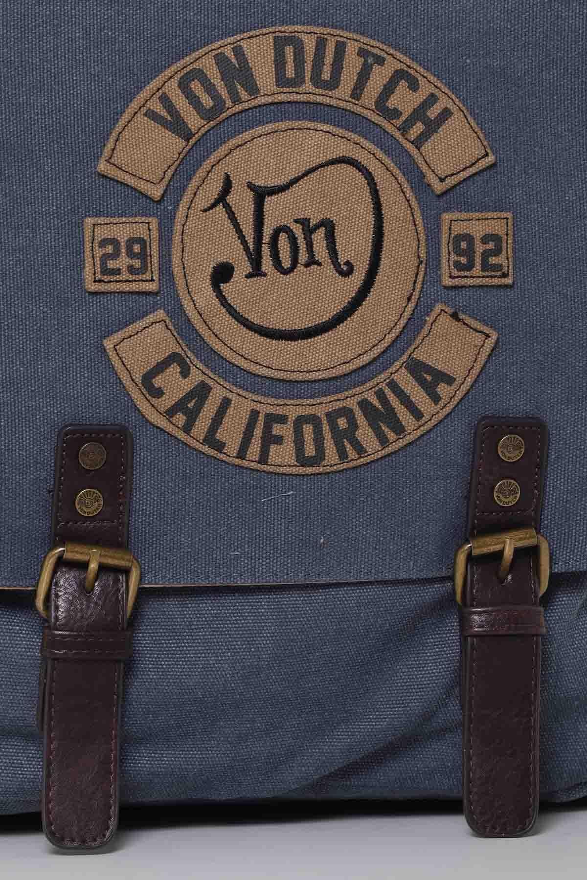 Blue vintage style backpack - Image n°3