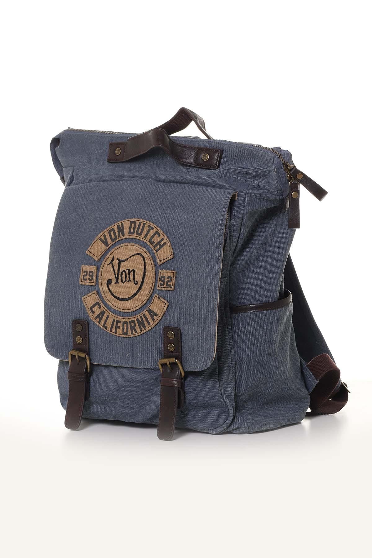 Blue vintage style backpack - Image n°4