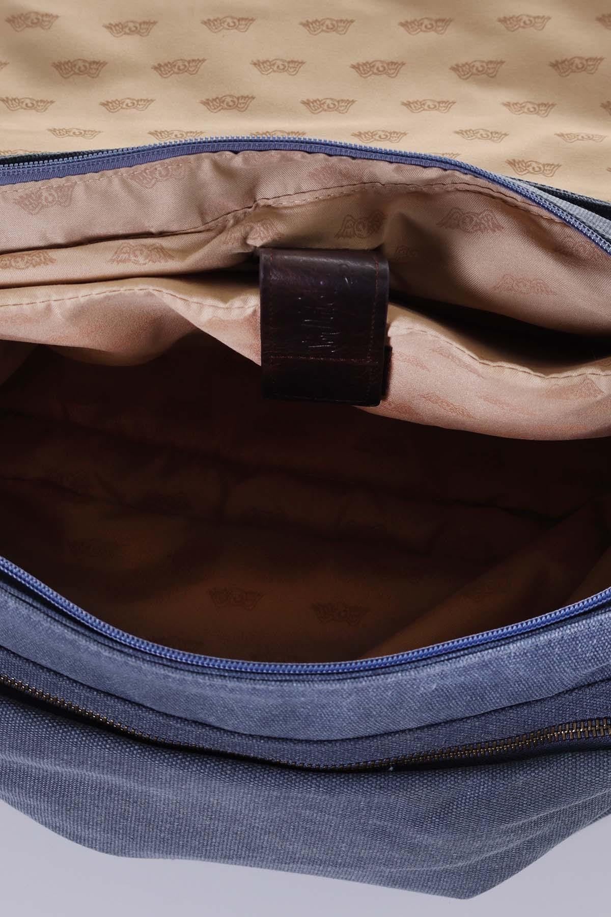 Blue vintage style satchel - Image n°6