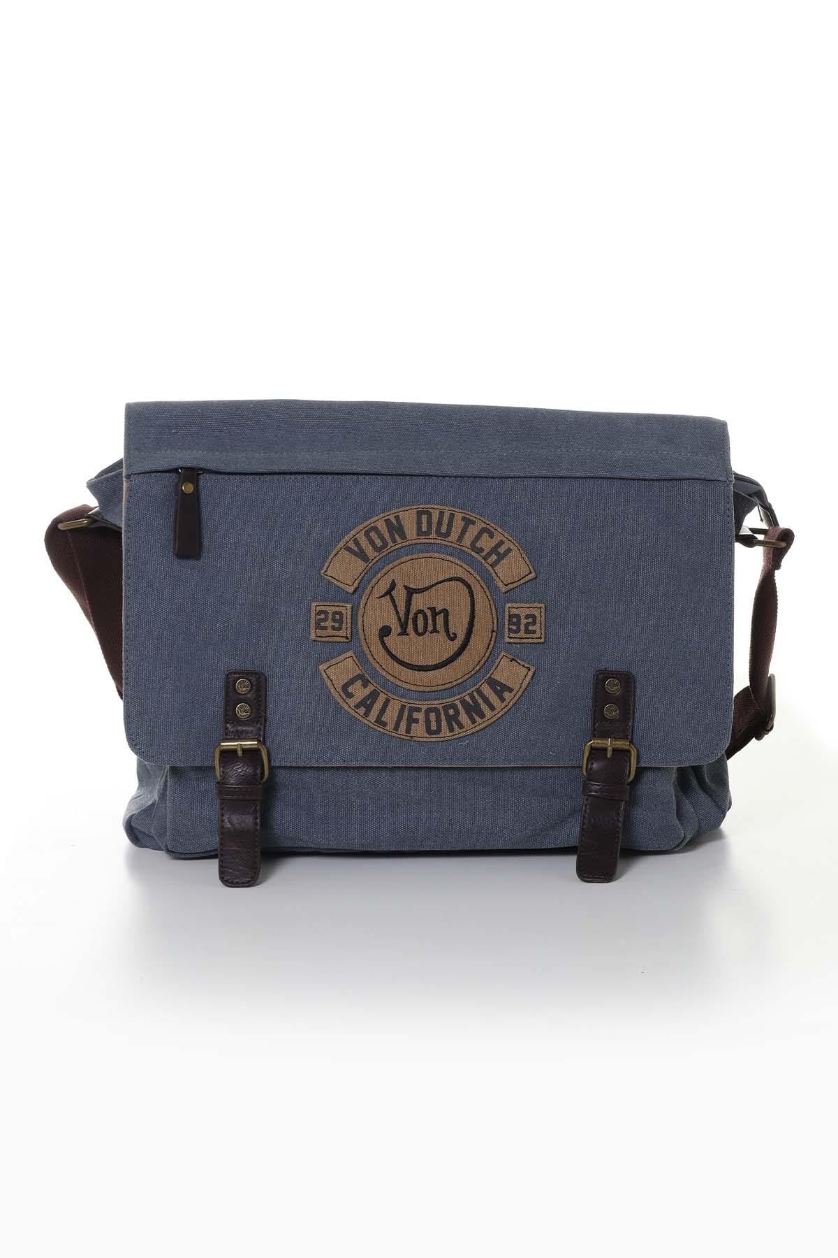 Blue vintage style satchel - Image n°1