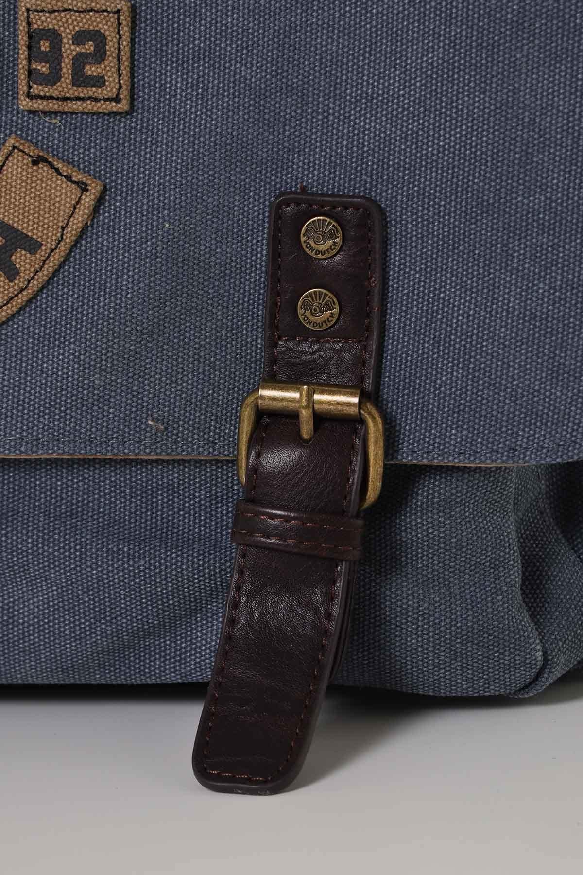 Blue vintage style satchel - Image n°5