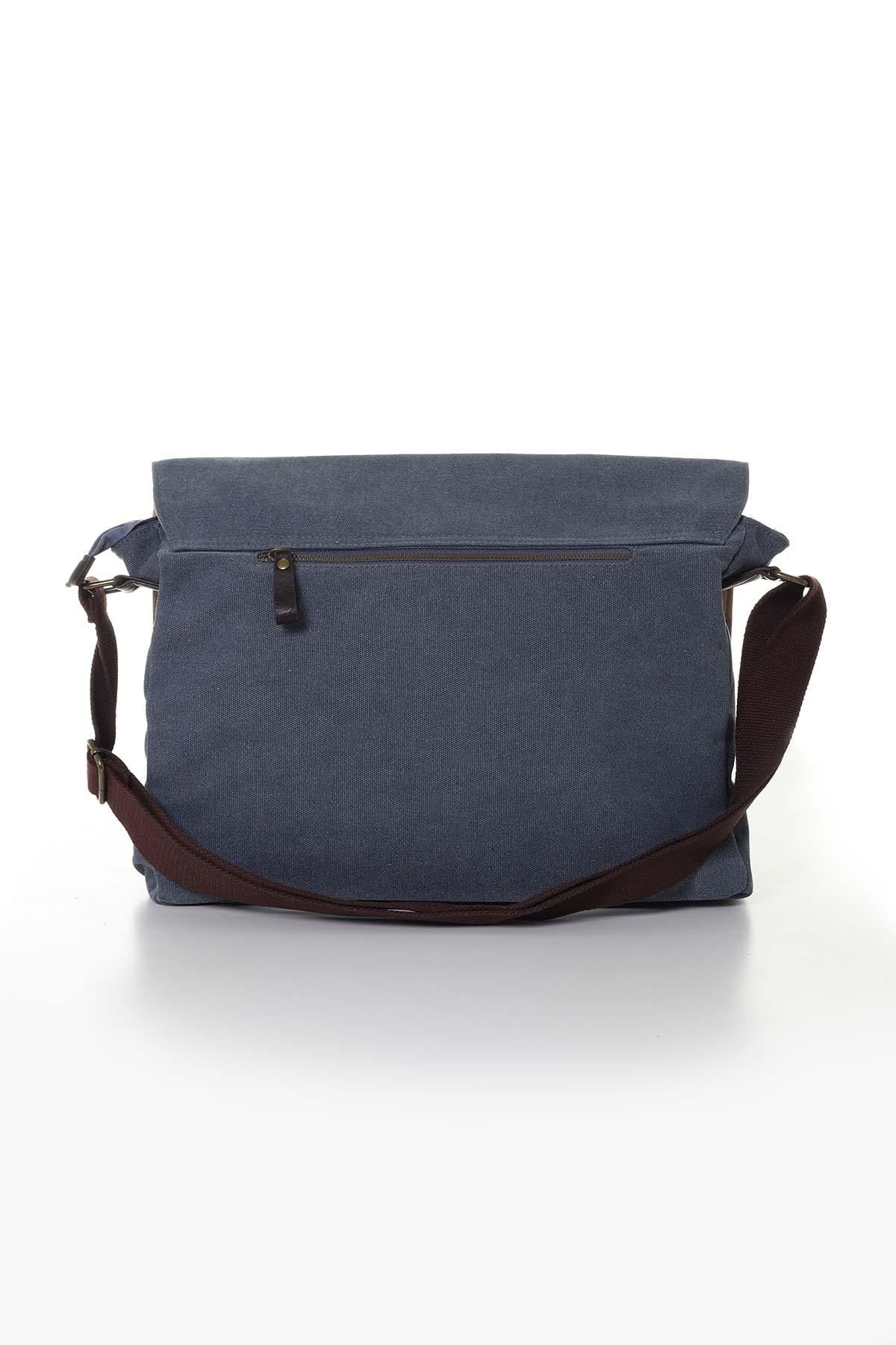 Blue vintage style satchel - Image n°2