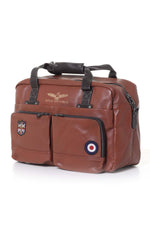 Tortoise brown leather travel bag - Image n°1