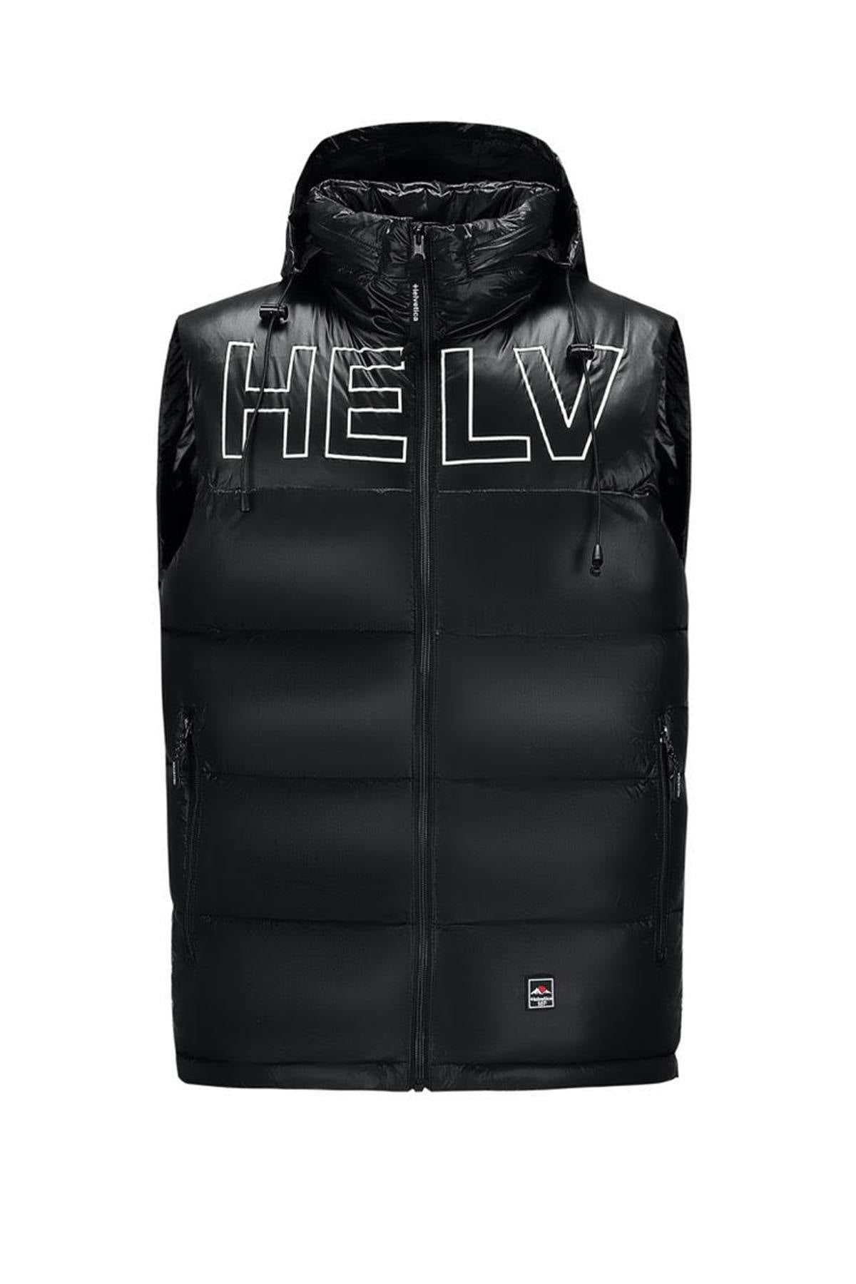 Black nylon sleeveless down jacket - Image n°1