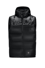 Black nylon sleeveless down jacket - Image n°1