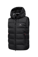Black sleeveless down jacket with hood - Image n°9
