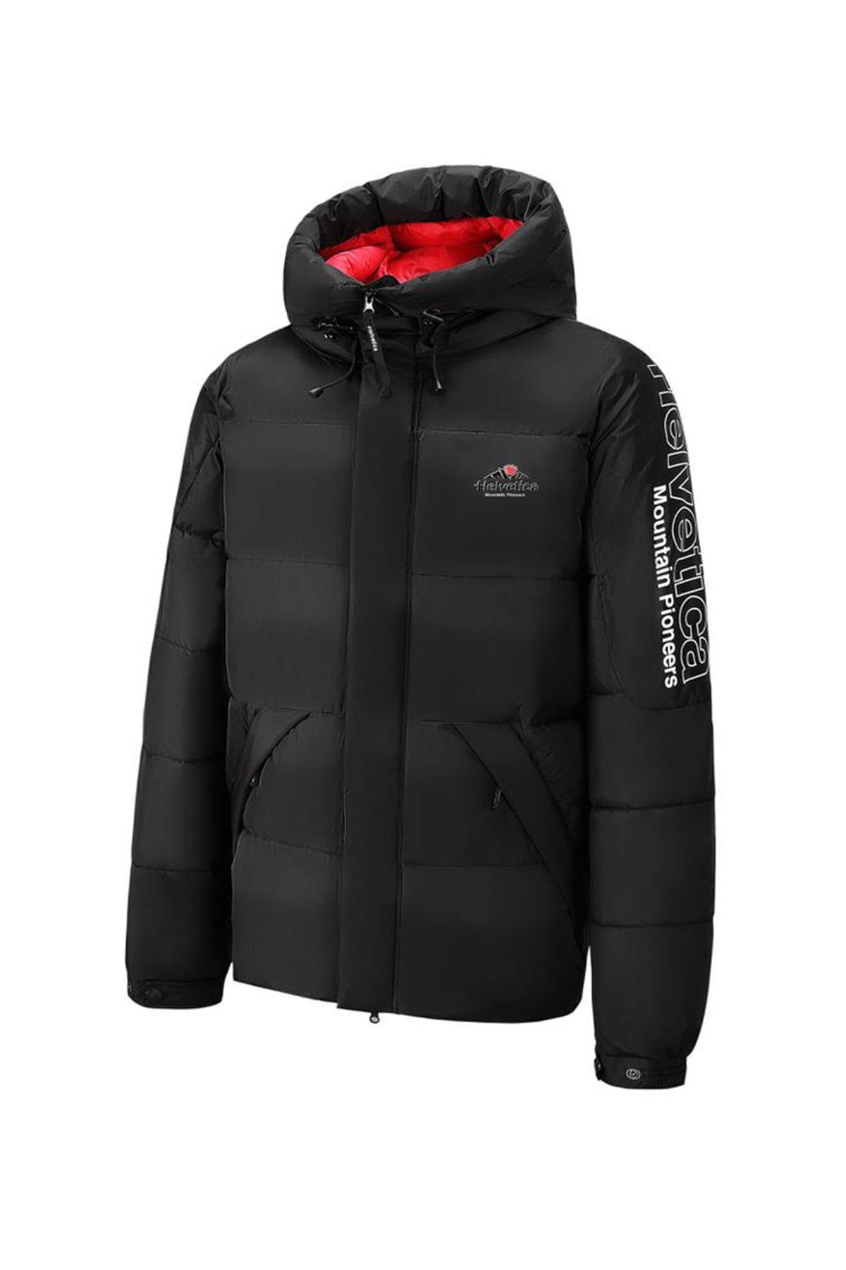 Black hooded down jacket - Image n°8