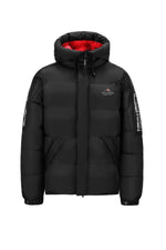 Black hooded down jacket - Image n°1