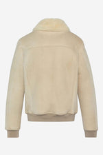 Men's beige leather bomber jacket - Image n°7