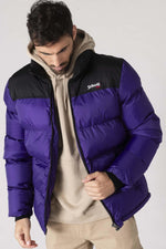 Purple down jacket with black shoulders - Image n°5