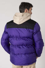 Purple down jacket with black shoulders - Image n°4