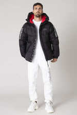 Black hooded down jacket - Image n°4
