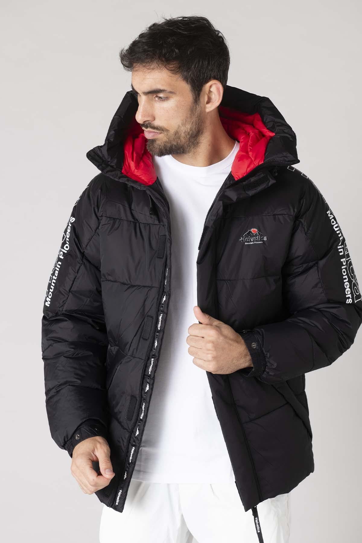 Black hooded down jacket - Image n°2