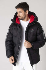Black hooded down jacket - Image n°2