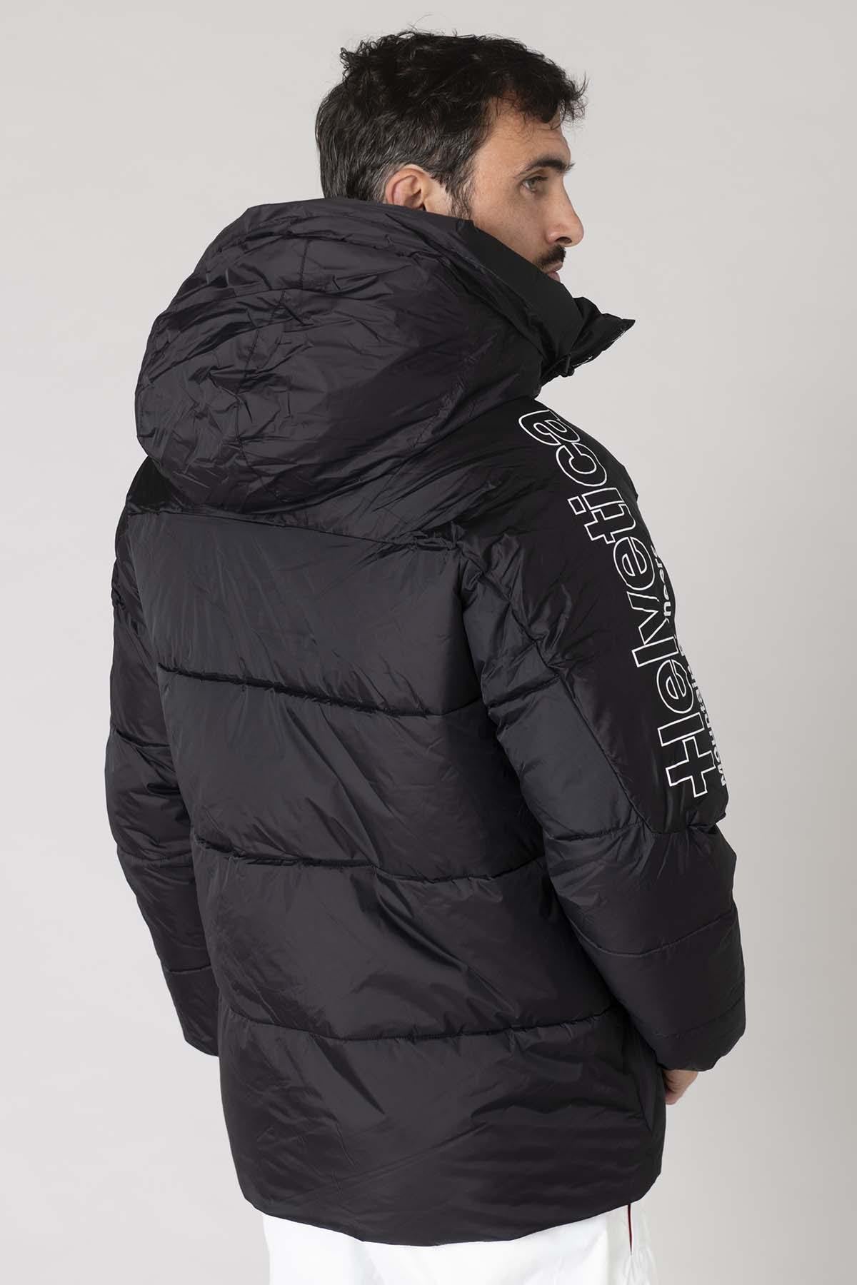 Black hooded down jacket - Image n°7