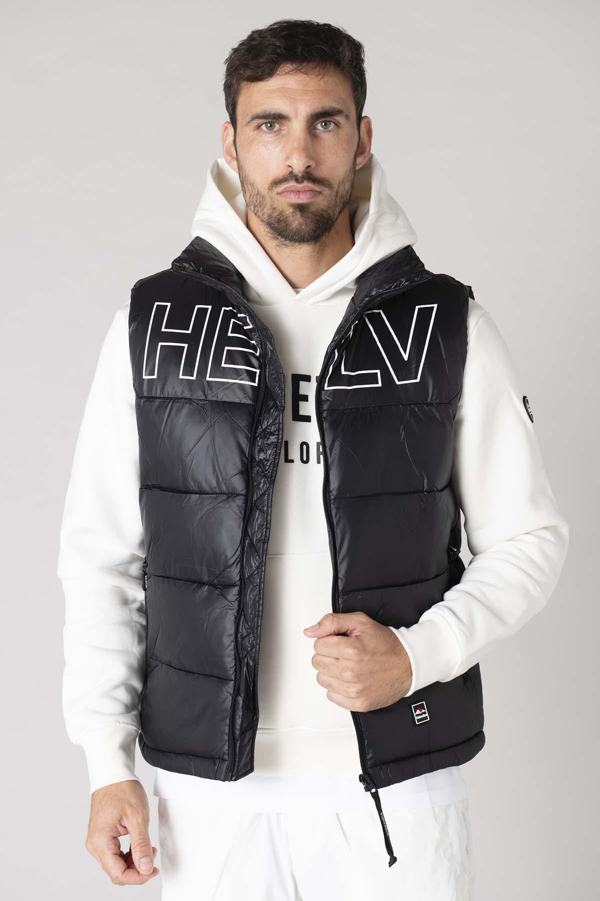 Black nylon sleeveless down jacket - Image n°2