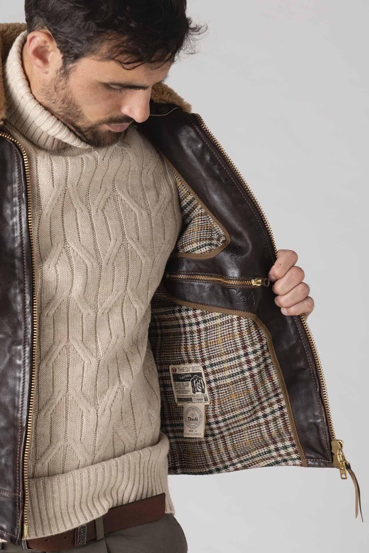 Men's Jacket Thedi Leathers MTC-127996 COLLAR - Leather-Jack.com