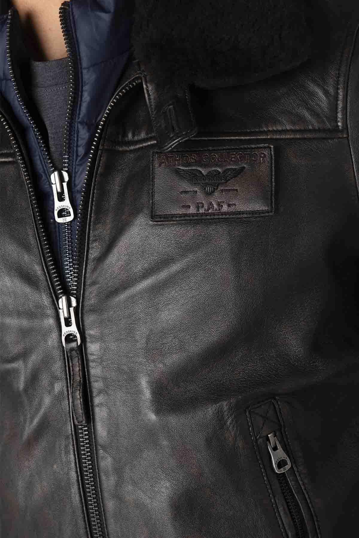 Redskins' RAFAL YCON: patinated lambskin, ribbed trims, shearling. - Image n°8