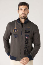 Brown cotton jacket with military aviation embroidery - Image n°7