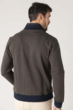 Brown cotton jacket with military aviation embroidery - Image n°3
